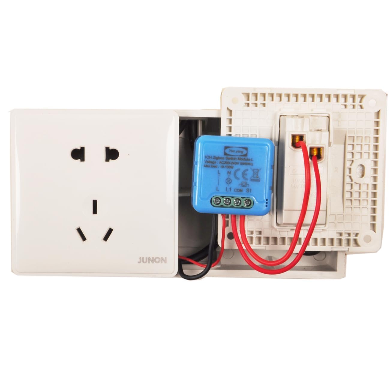 Yueyang Interruptor Inteligente Inalámbrico ZigBee, Sin Cable Neutro, Unidireccional, Compatible con Alexa, Google Home, Home Assistant