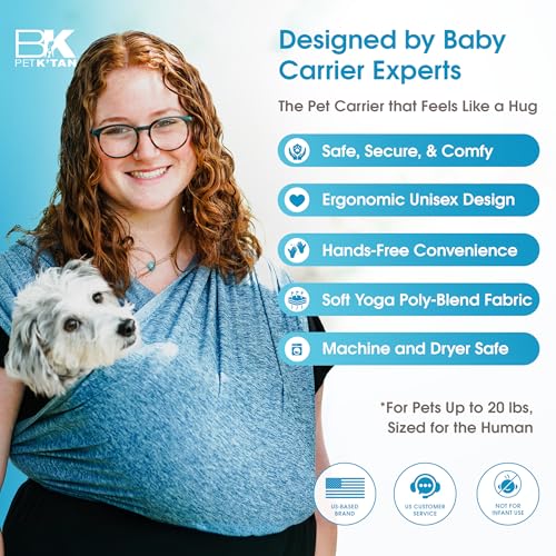 pet k39tan dog sling carrier hands free for small dogs - 1 pet travel accessory amp gift -bond with new puppy-cats amp small animals- safe durable soft - anti-anxiety