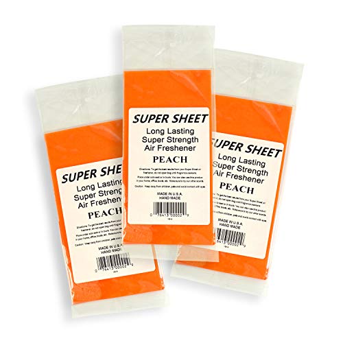 Image of Super Sheet Small (7.5 inchx3.75 inch) Under Seat Car Air Freshener, 3-PACK (Peach)