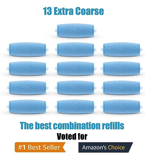 13 Extra Coarse Replacement Roller Refill Heads Compatible with Amope Wet Dry Electronic Foot File Refill(13 Extra Coarse for Wet & Dry) Blue - Thumbnail 3