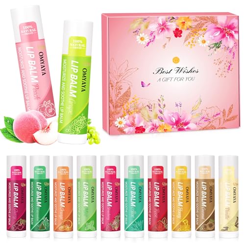 Balsamo labial,12 lip balm con glicerina para labios agrietados y secos, bálsamo labial nutritivo con una fórmula rica para un cuidado rápido y duradero, hidratación intensiva 5g,regalo mujer