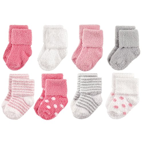 Image of Hudson Baby baby-girls Cotton Rich Newborn and Terry Socks