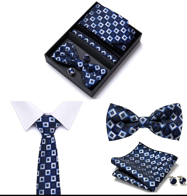 Set de corbata y pañuelo para hombre estilo slim miniatura 3