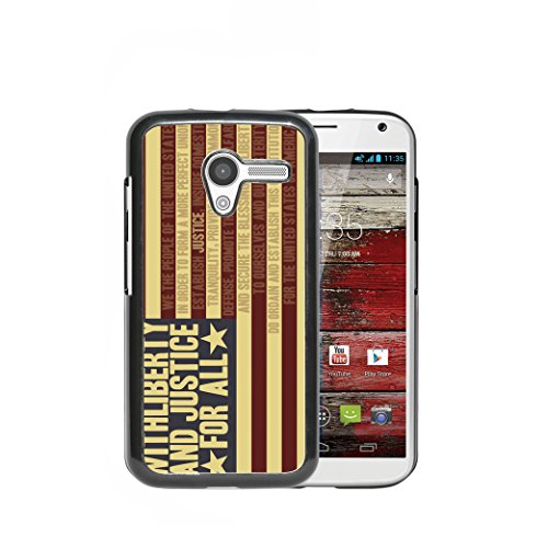Vintage U.S.A. Flag Liberty and Justice for all Quote Patriotic Flag (1st Generation) Motorola MOTO X Hard Plastic Phone Case