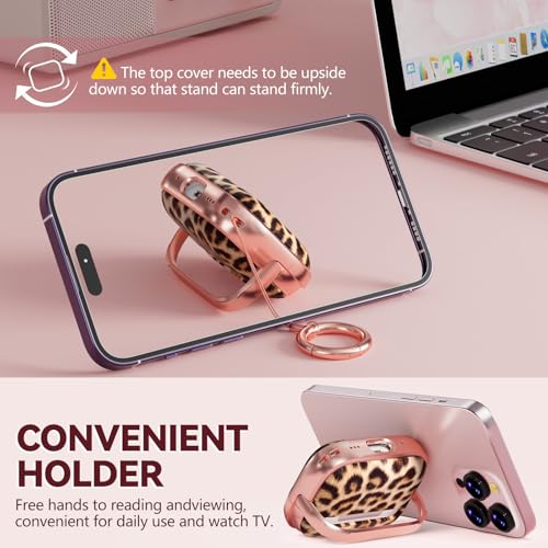 Image of Inesore for AirPods Pro 3 Case Cover 2025 with Lock-Brown Jaguar | Two-Piece Design,with Gold Keychain & Clean Pen, As Phone Stand,Support Wireless Charging,Cute Luxury Case for Women Girly