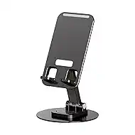 Adjustable Cell Phone Stand with 360° Rotating Base, Foldable Desktop Phone Holder for Universal Devices