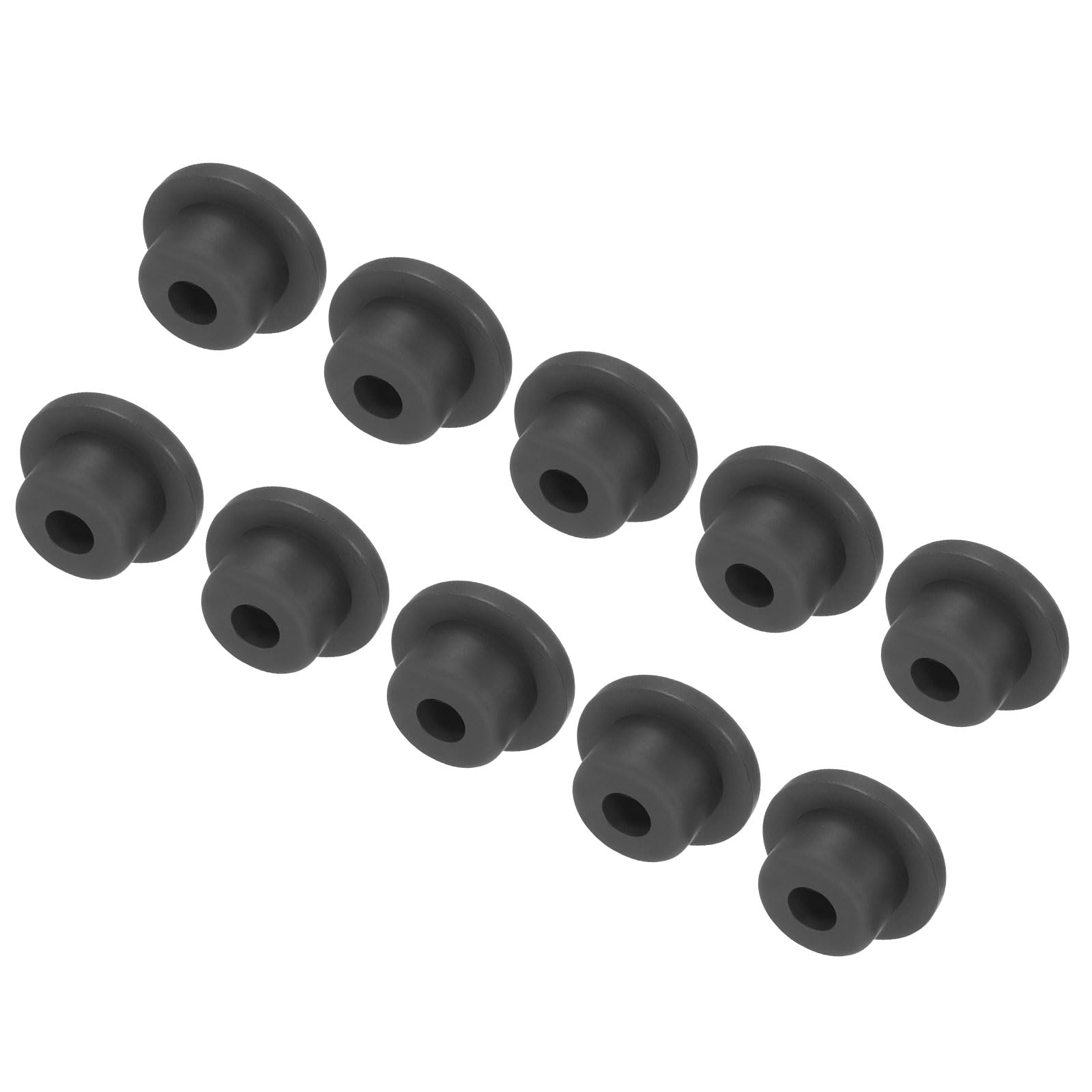 UXCELL High Temp Silicone T-Shaped Rubber Stopper Plugs - Dia 17mm/0.66 inch, Black, Pack of 10 (OD 25mm) - Waterproof &amp; Sealing Plugs for Powder Coating &amp; Plating