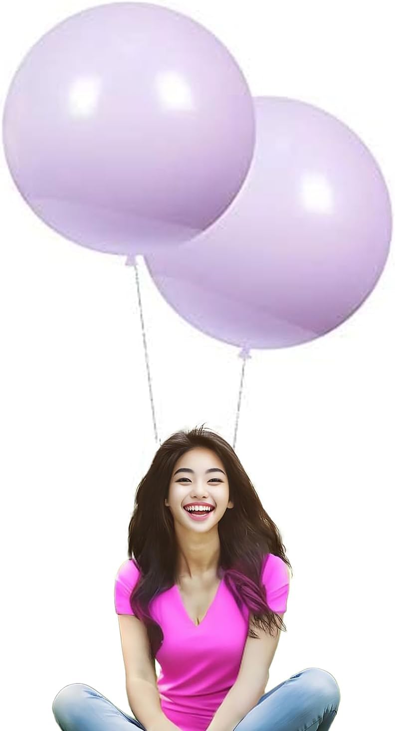 IN-JOOYAA 24 Inch Latex Big Round Balloons 7 Pack Baby Pink Thick Giant Balloons for Photo Shoot Wedding Baby Shower Birthday Party Decorations