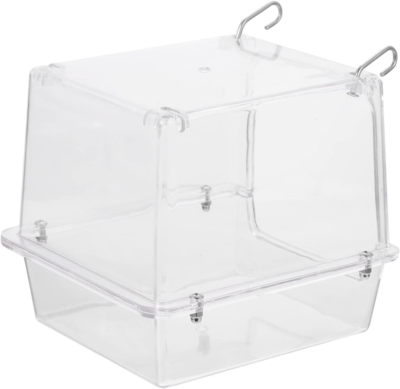 Hanging Bird Bath Box Small Bird Bath Bowl for Parrots Parakeets No Leakage Thick Acrylic