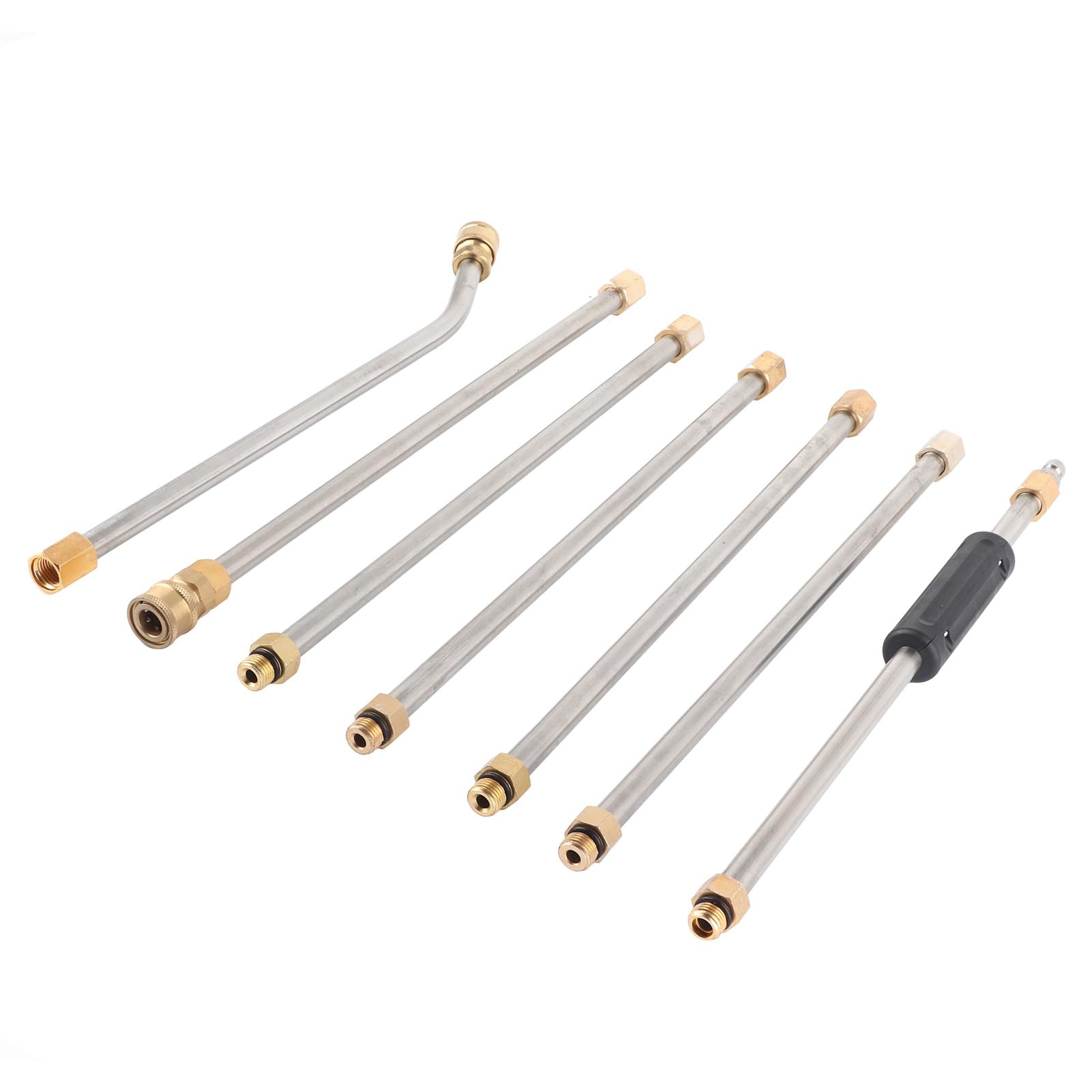 Kit de rallonge pour Nettoyeur Haute Pression avec 5 Embouts de buse, 6 Baguettes Droites et 1 Baguette incurvée pour Jardin, pelouse, Irrigation, Acier Inoxydable 4000 PSI 140 ℉