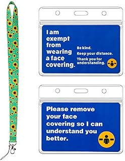 Grenerics Exemption Card, Exemption Card with Lanyard ,Exempt Badge with Card Holders,Length Adjustable Waterproof Plastic Badge Holder.(1 Lanyard + 1 Horizontal Card) , Green