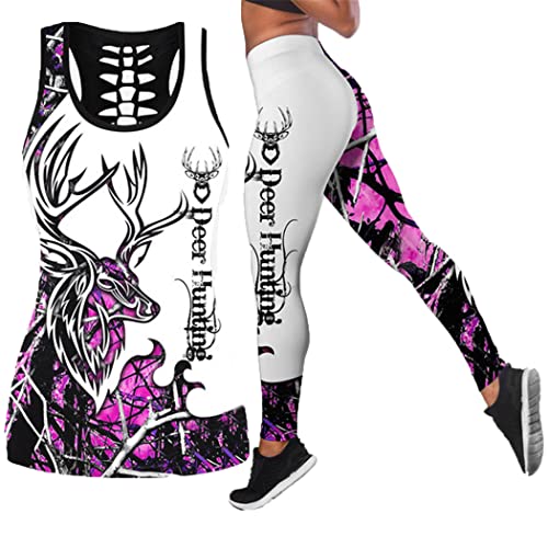 Débardeur sexy imprimé cerf 3D femme vêtement été blanc et rose taille L