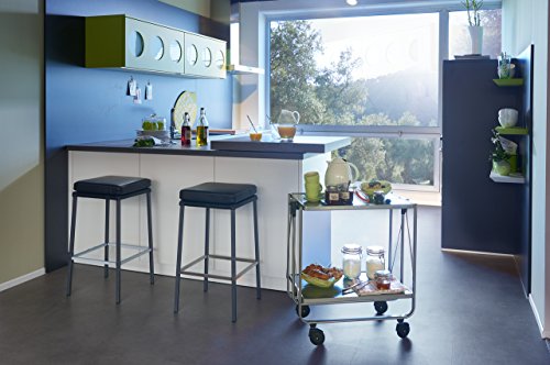 Leifheit Storage Wheels | Silver 74291 Fold-Up Utility Storage & Service Trolley Cart