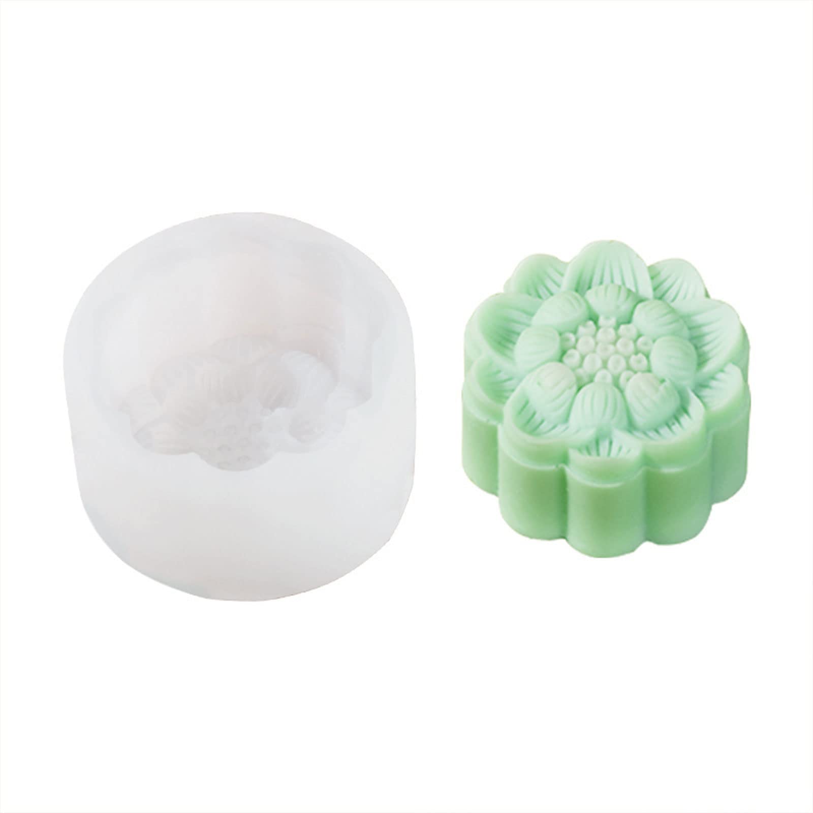 Buxuaaaa Yb111 Non-Stick Round Flower Shaped Jelly Mold Soap Molds Silicone Cake Mold For Baking