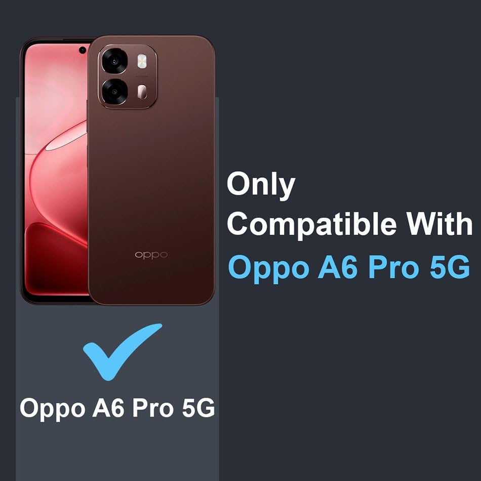Image of Fashionury Crystal Clear Case for Oppo A6 Pro 5G | Yellowing Resistance | Transparent TPU Silicone | Raised Camera Lips | Slim Transparent Cover