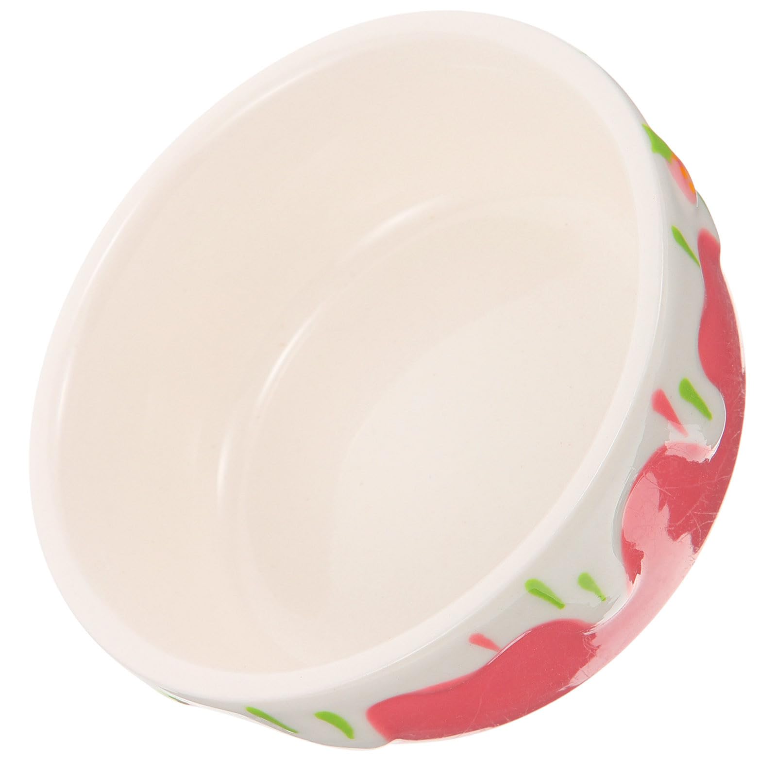 Comedero de cerámica rosa para hámsters ideal para jaulas pequeñas