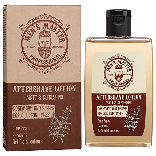 Soothing Aftershave Lotion"Rosemary and Pepper" Cosmetics for Men, Parabens FREE, 120 ml of Men's Master