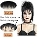 Short Black Cosplay Wig with Fluffy Curl Buns and Choker Accessories –Heat Resistant Synthetic Hair Straight Wigs with Bangs for Gothic Witch Costume