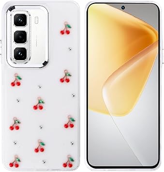 Coverzone  nfinix Hot 50 Pro 4G ile uyumlu K l f Airbag K eli 2mm Kamera  k nt  Korumal  Simli  effaf Bask l  Z-Kutup Kapak Kiraz