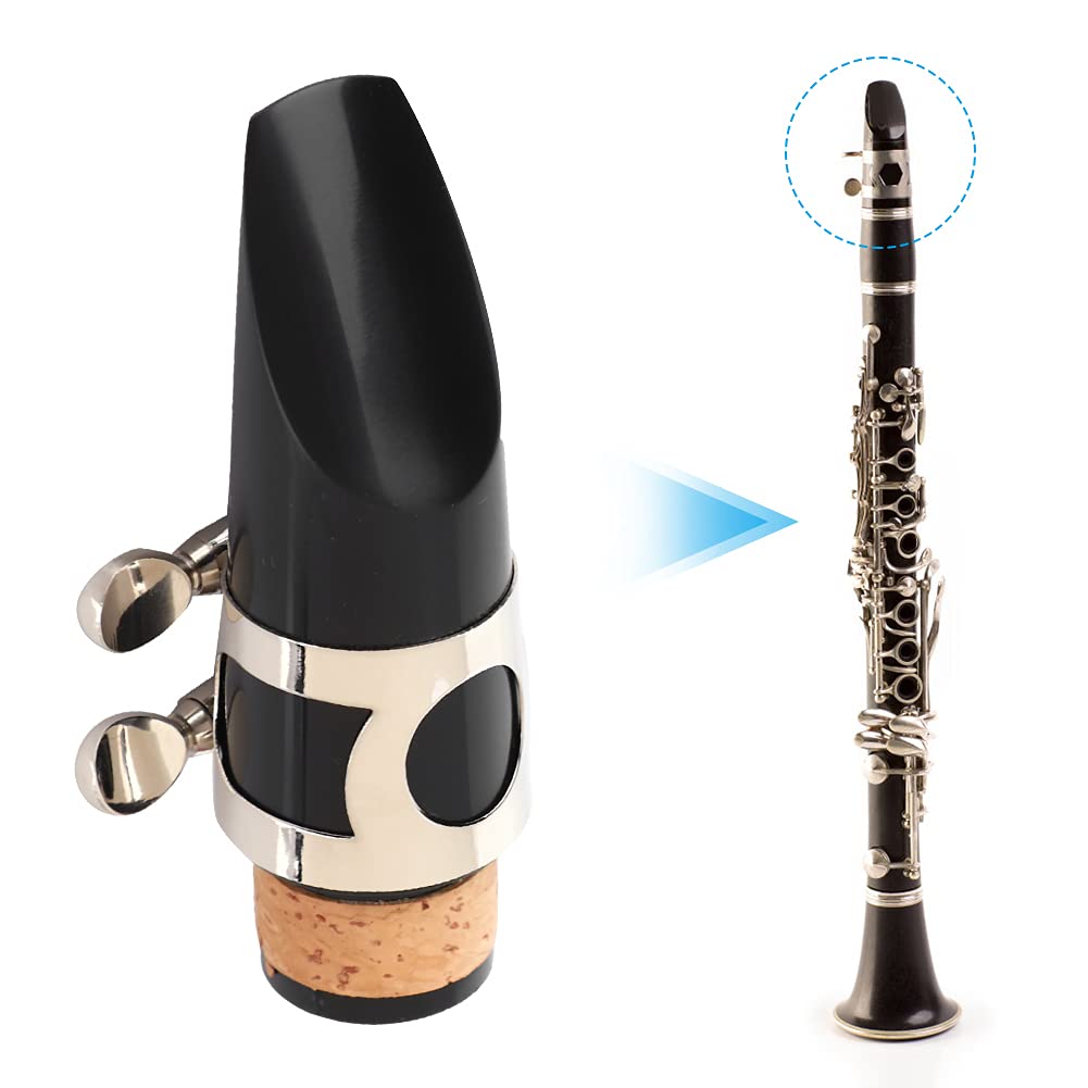 Juego de Boquillas para Clarinete, Cubierta de Boquilla de Clarinete de Plástico de Primera Calidad con Juego de Abrazadera, Accesorio para Clarinete