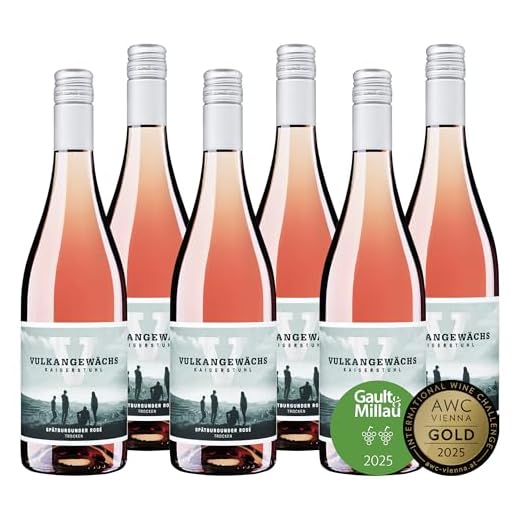 Vulkangewächs Kaiserstuhl Rosé trocken – GOLD 2025 AWC Vienna – Spätburgunder Rosé-Wein mit zartem Erdbeeraroma, leicht & lebendig – Anbaugebiet Kaiserstuhl, Baden (6 x 0,75 l)