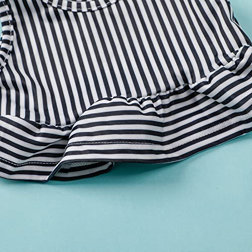 TwoPiece Swimsuit for Girls Baby Toddler Striped Printed Bikini Swimwear Ruffles Bikini Beach Sport Swimwear4