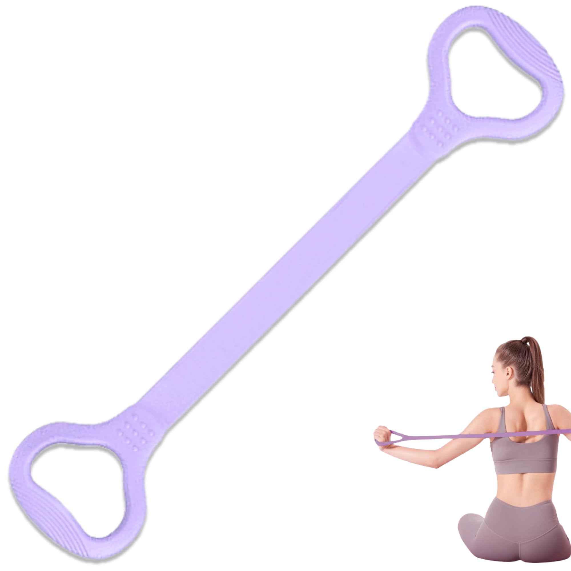 LEZER Figure 8 Resistance Band, Fitness Elastic Rope, Execrise Workout for Arm, Back, Chest and Shoulder, Yoga, Pilates, Stretching, Physical Therapy Equipment