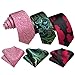Barry.Wang 6 PCS Men Ties Set Silk Business Fashion Woven Necktie Handkerchief Cufflinks Paisley Stripe Wedding Party