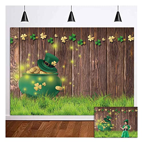 Happy St Patrick's Day Background Lucky Irish Shamrock Board Photography Backdrop For Baby Shower Birthday Party Decor Banner 7X5Ft #TOP12