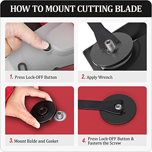 hzexun Kreissäge,Elektrische Säge mit 4300RMP,Nass-/Trockenbetonsäge mit Wasserleitung zum Schneiden von Granit,Ziegel… – Bild 7