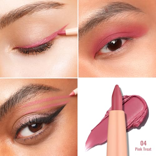 OULAC Matte Pink Eye Liner Pencils Waterproof, Smudge-proof Retractable Eyeliner and Lip Liner Lasts 24H + - Image 2