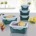 Produktbild GOURMETmaxx 02653 Frischhaltedosen klick-IT, 10-tlg. Luftdichte Aufbewahrungsboxen mit flexiblem Deckel, Geeignet für Mikrowelle, Gefrierschrank und Spülmaschine, Kunststoff-Bpa Frei, Smaragd-Grün