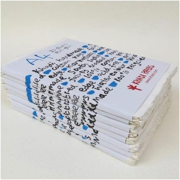 Khadi Handmade 100% Rag Watercolour Paper 320: Rough: Pack 20 Sheets of A4, A42W