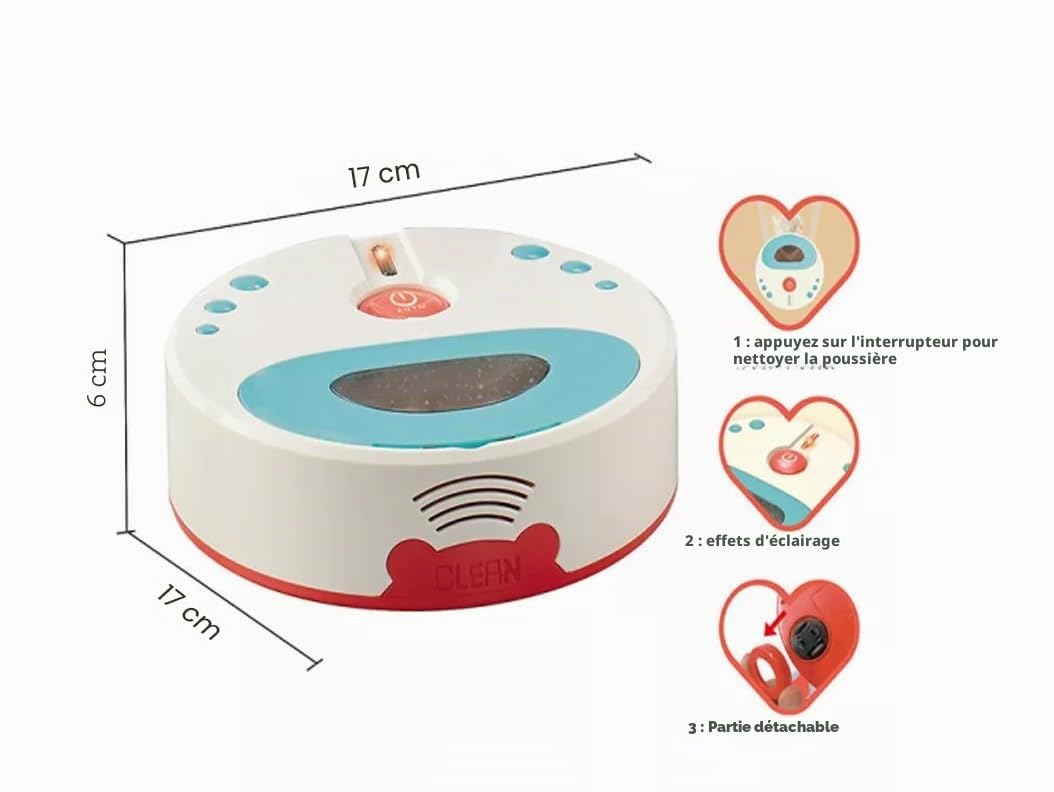 Aspirateur jouet pour enfants robot aspirateur jouet pour enfants avec mouvement et lumière qui aspire vraiment les appareils ménagers jouet robot balayeur