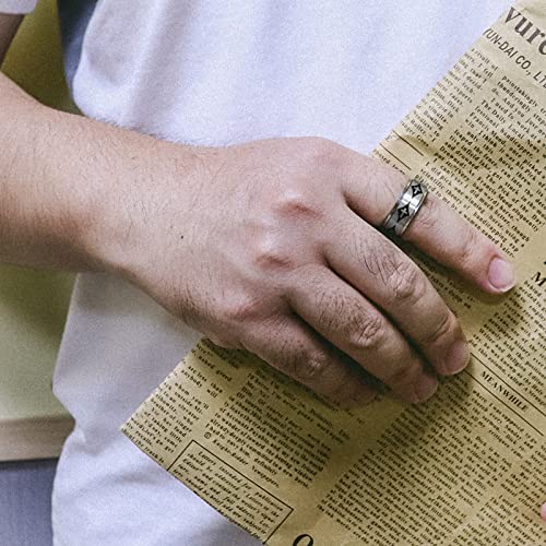 Image of COLORFUL BLING Titanium Stainless Steel Cross Anxiety Spinner Ring Rotating Fidget Ring Stress Relieving Wedding for Him Her Couple Promise Lover Jewelry