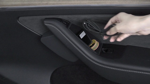 TPARTS Silicone Side Door Handle Storage Box for Tesla Model 3