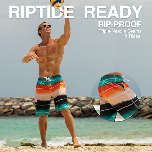 Image of Kanu Surf Men's Big Viper Extended Size Stripe Swim Trunk