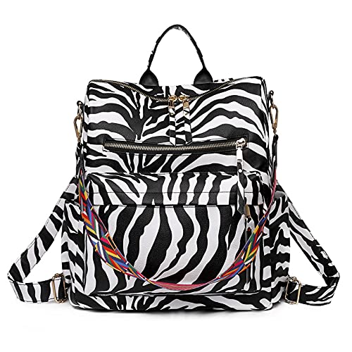 MOMISY Backpack Purse Women Vintage Multipurpose Rucksack Design handbag and Shoulder Bag PU Leather Travel Daypack Waterproof Ladies Girls College School- White Zebra (B09HXXL8QX) Amazon Price History, Amazon Price Tracker