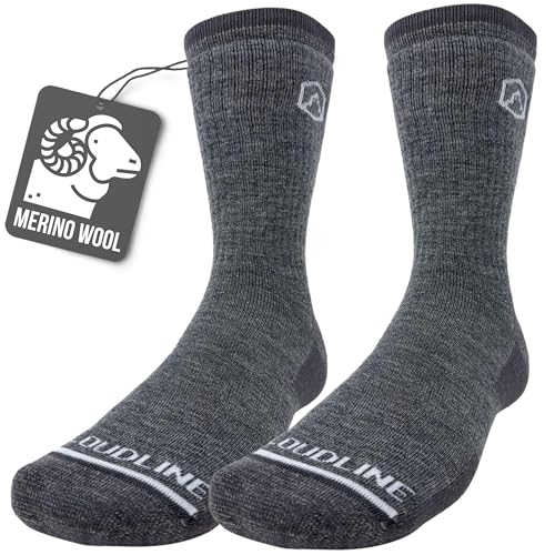 CloudLine - Merino Wool Hiking Socks for Men & Women - Light Cushioned, Merino Wool, Seamless, Moisture Wicking & Breathable