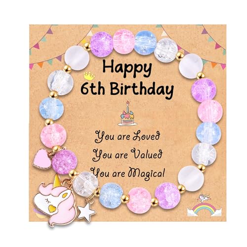 Leyung Birthday Gifts for Girls, Beaded Bracelet Birthday Decorations Gifts for 3 4 5 6 7 Year Old Girls Daughter Granddaughter Niece Sister