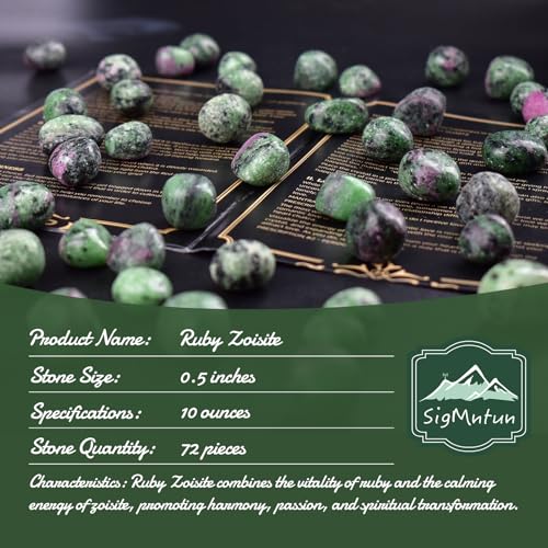 Image of Polished Ruby Zoisite Crystals - 0.5 inch 10 oz Handpicked Tumbled Stones and Crystals Bulk for Healing, Reiki, Meditation, Witchcraft and Home Decor