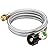 6 FT Propane Hose Adapter 1lb to 20lb,Stainless Braided Propane Tank Hose 1lb Portable Appliance to 5-40lb QCC1/Type1 Tank, Propane Adapter Hose with Guage for Portable Heater,Camping Stove, Gas Grill