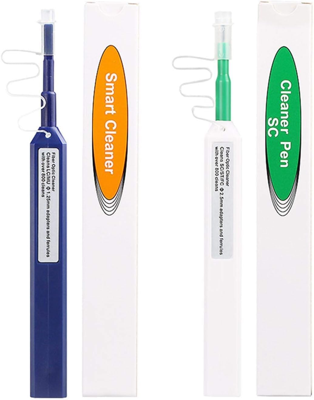 Fiber Optic Cleaner Pen Combo – LC/MU 1.25mm & SC/FC/ST 2.5mm – Over 800 Cleans Each – One-Click Optical Fiber Connector Cleaning Tool for Adapters & Ferrules (Pack of 2)-image-34