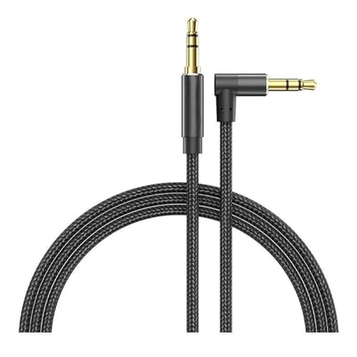 Watio Wave Cable audio estereo - cable acodado jack 3.5mm macho a jack 3.5mm macho, 2 m de longitud, color negro, ideal para conexiones de audio*