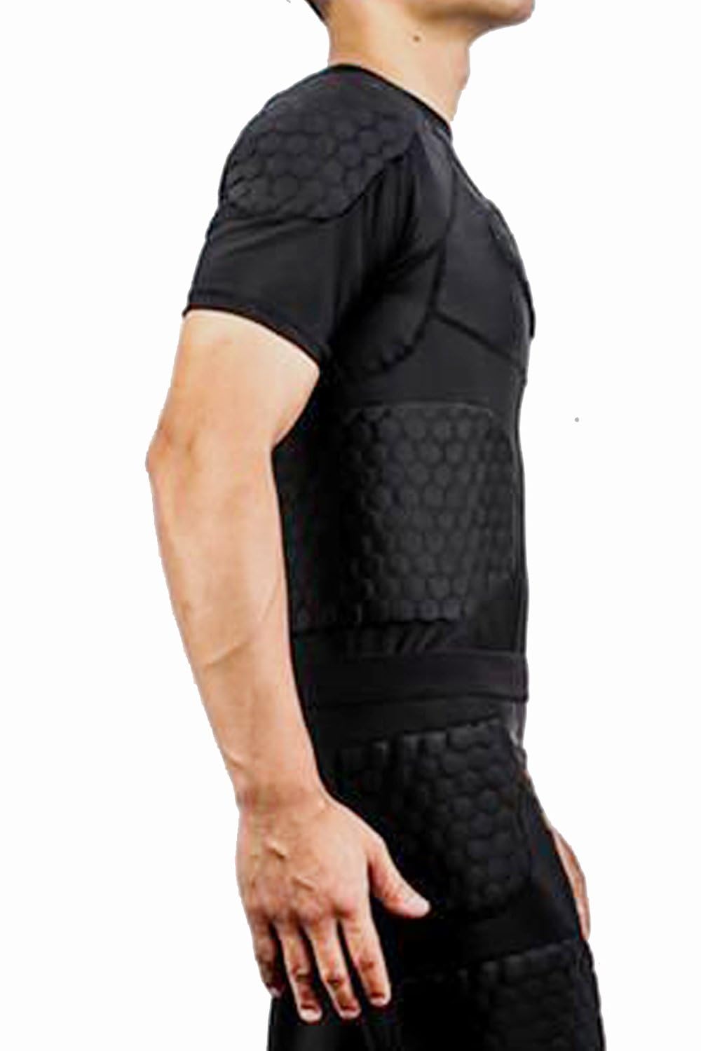 Camiseta Deportiva Acolchada de compresión – para hombres y jóvenes. Protector de Guardia De Seguridad de manga corta – Camiseta para baloncesto, fútbol, Paintball, Hockey, Rugby, Ciclismo y otros deportes de contacto