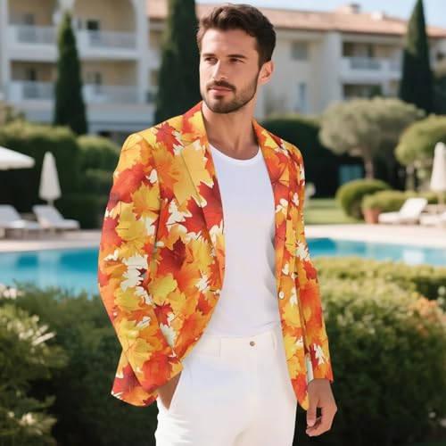 Men's Casual Blazer, Slim Fit One Button Lightweight Sport Coats Notched Lapel Suit Jackets with Pocket S-5XL4