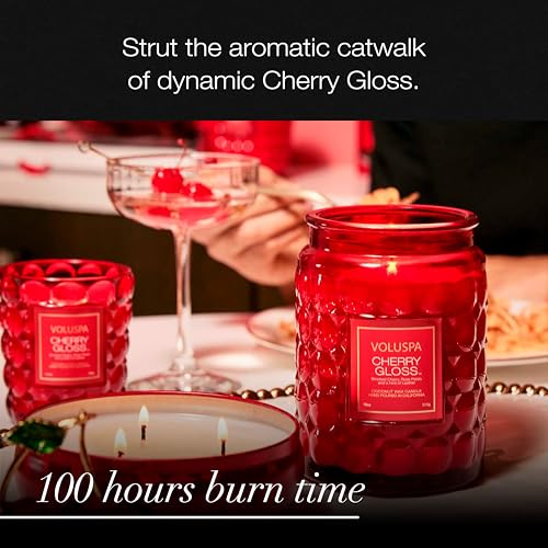 Image of VOLUSPA Cherry Gloss 18 oz Scented Coconut Wax Candle for Home Fragrance