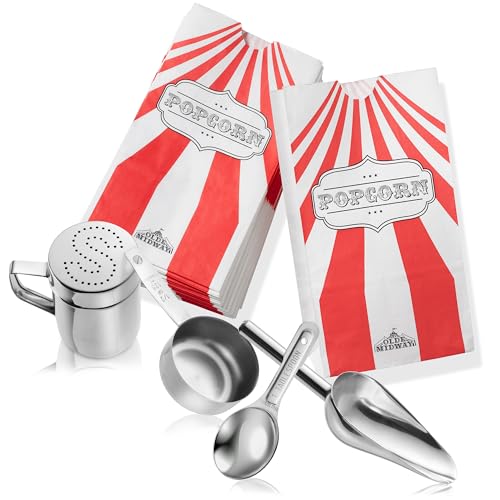 Olde Midway Movie Theater-Style Popcorn Machine Maker with Cart and 10-Ounce Kettle - Cream, Vintage-Style Popper on Wheels