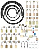54 pcs Air Conditioning Hose and Fitting Kit 6.5ft #6#8#10 AC Hoses and #6#8#10 AC Fittings with O-Ring Universal for Automotive and Residential A/C Systems