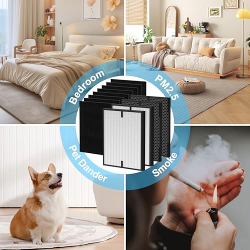 Image of 12 Pack 3000 Air Replacement Filter, Compatible with Air Doctor 3000, 3000M, 3000Pro Air Puri-fier, 2 Post-Filters + 2 Activated Carbon Filters + 8 Pre-Filters